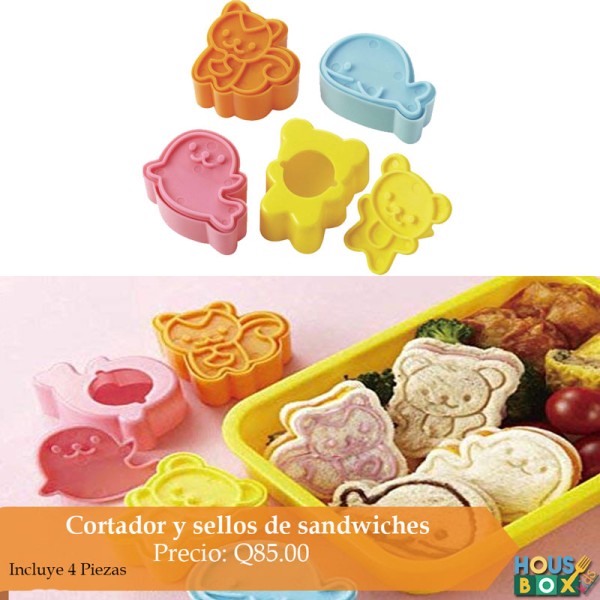 Cortadores y sellos para sandwich set de 4 